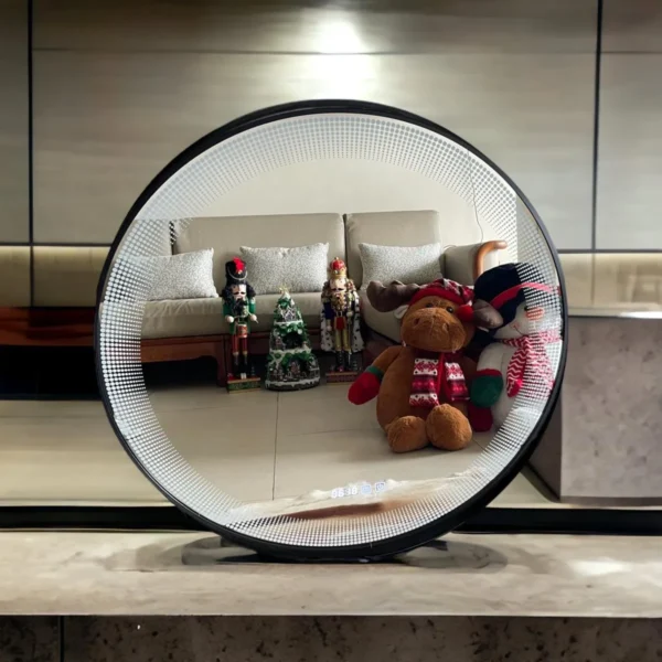 led mirror round with dotted design