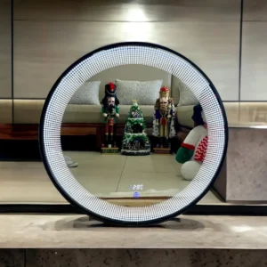 round mirror with LED