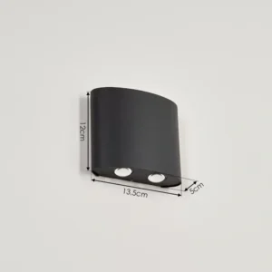 black wall lamp, 2 bulbs
